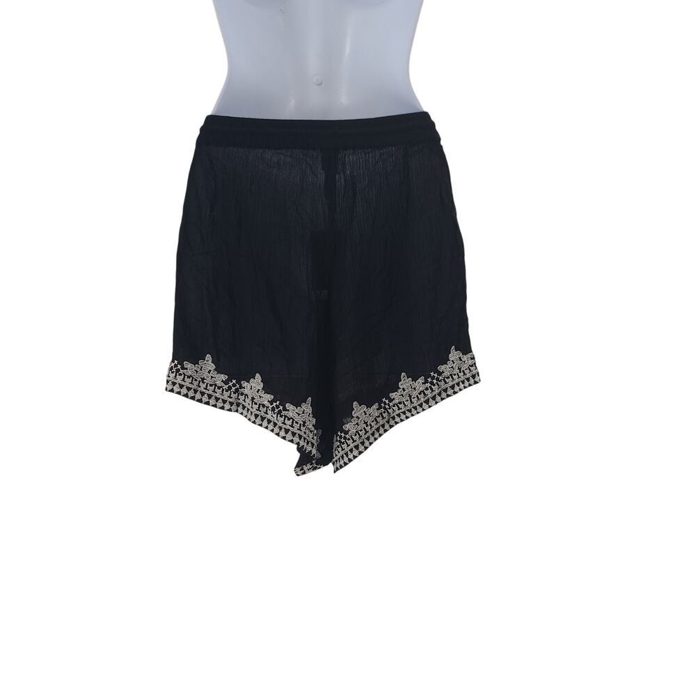 Raga Embroidered Guaze beaded shorts black Sz XS Festival Resort wear boho chic - Picture 4 of 10